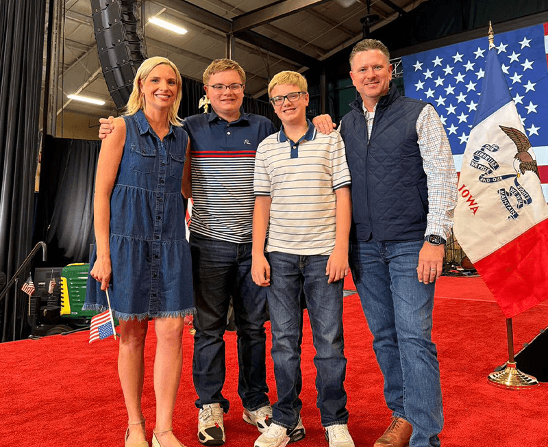 Hinson with family
